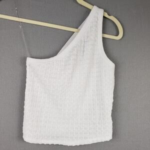 Scotch & Pine Size XS One Shoulder Tank Top White Texture Coastal‎ Cowgirl Basic